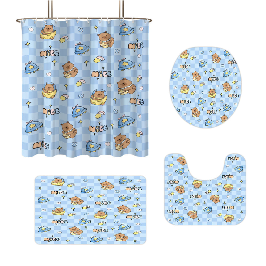 Cute Bear-Themed Four-Piece Bathroom Set Stornfield