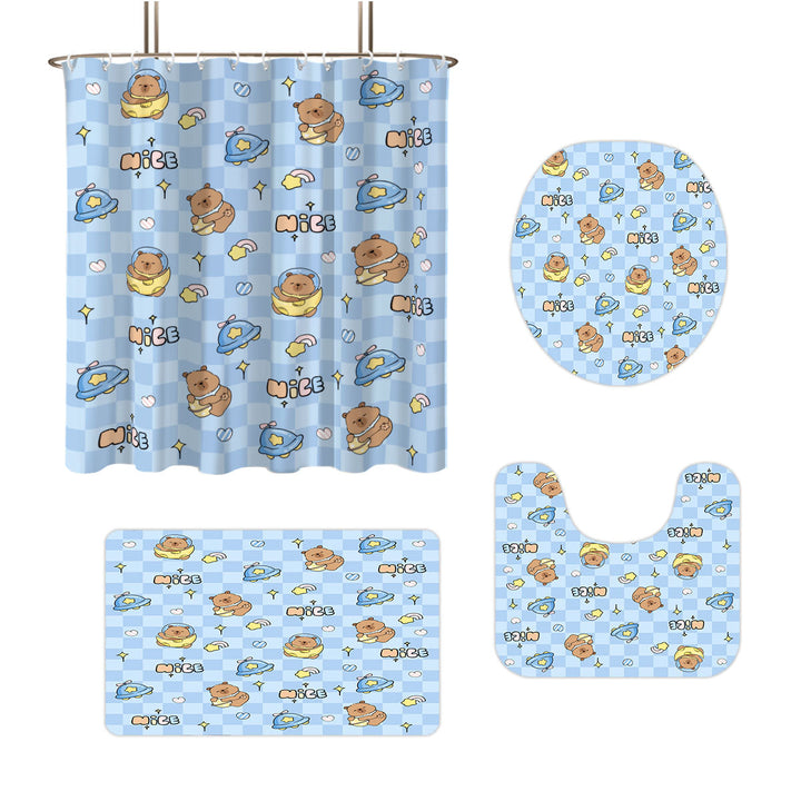Cute Bear-Themed Four-Piece Bathroom Set Stornfield