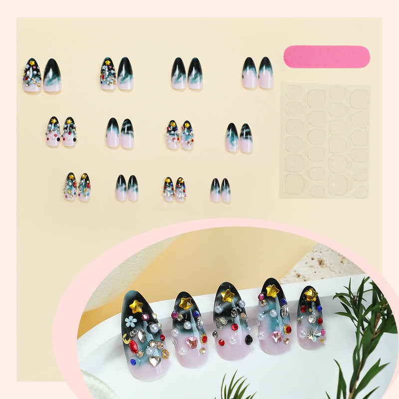 Artistic Press-On Nail Collection with Decorative Elements Stornfield