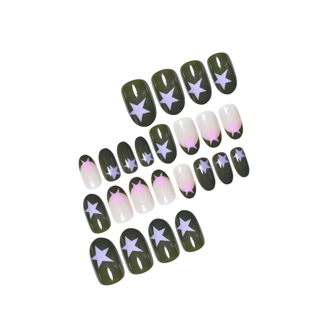 Star-Accented Creative Press-On Nail Set Stornfield