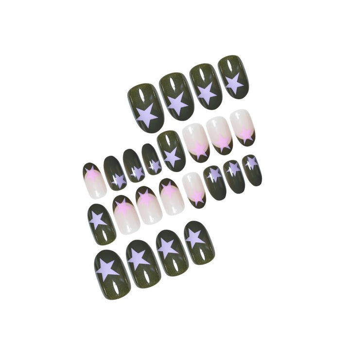 Star-Accented Creative Press-On Nail Set Stornfield