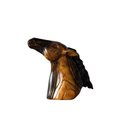 Elegant Wooden Horse Head Sculpture