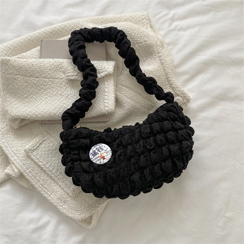 Textured Knitted Shoulder Handbag