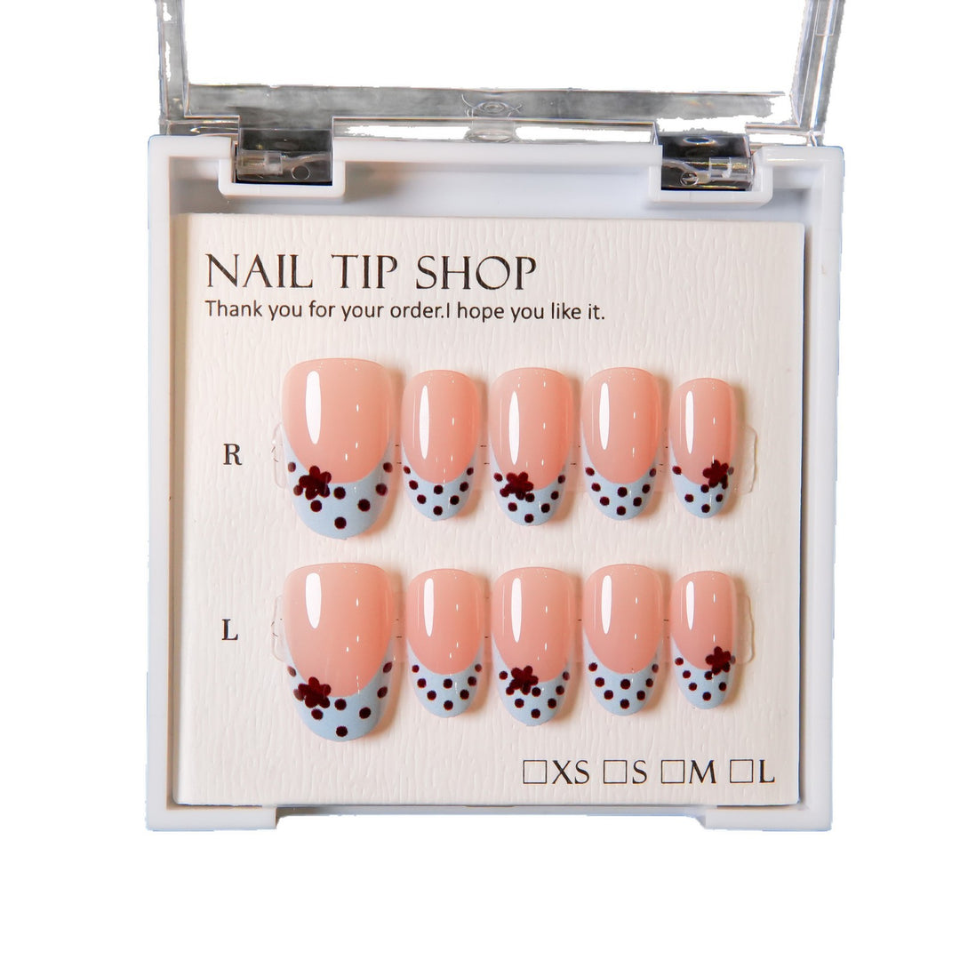 Decorative Press-On Nail Tips with Floral Designs