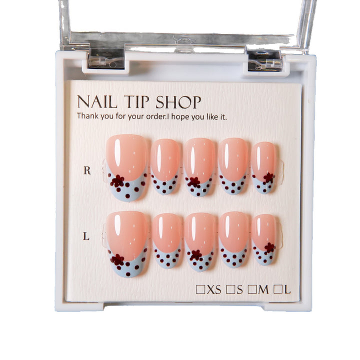 Decorative Press-On Nail Tips with Floral Designs