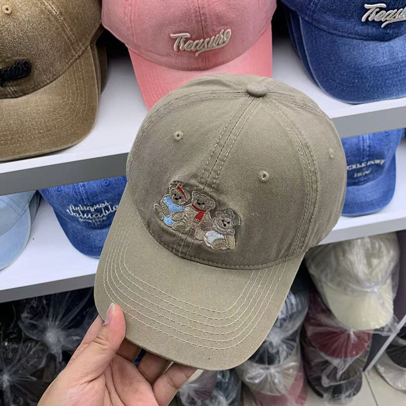 Women's Casual Embroidered Teddy Bear Baseball Cap Stornfield