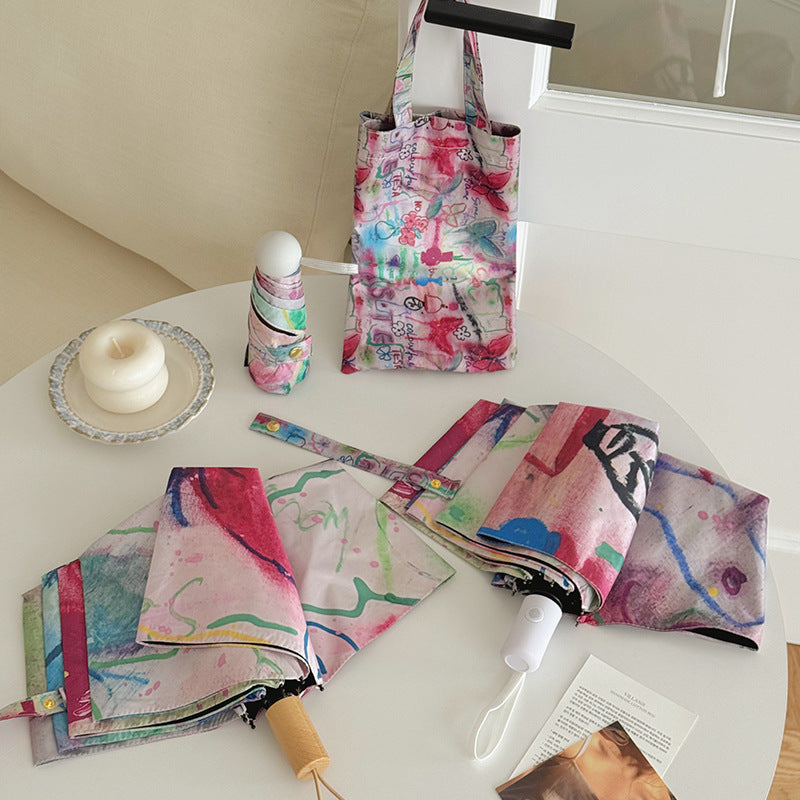 Women Foldable Designer Bag with Creative Art Motif Stornfield