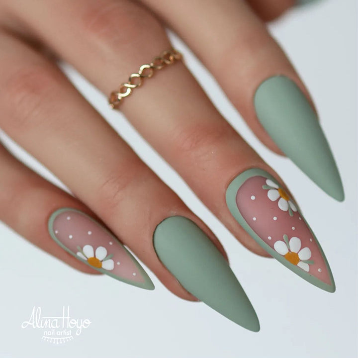 Artistic Nail Tips with Flower Design Stornfield