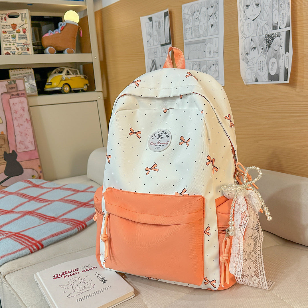 Stylish Bow-Embellished Casual Backpack Stornfield