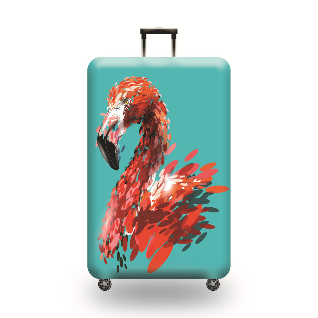 Unisex hard-shell luggage with artistic flamingo motif Stornfield