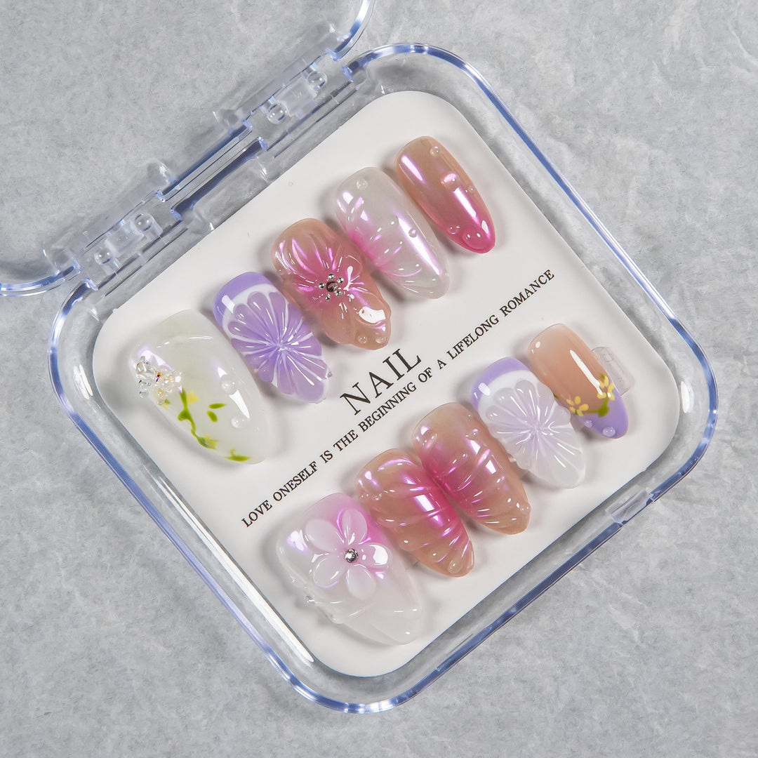 Floral Art Press-On Nail Set