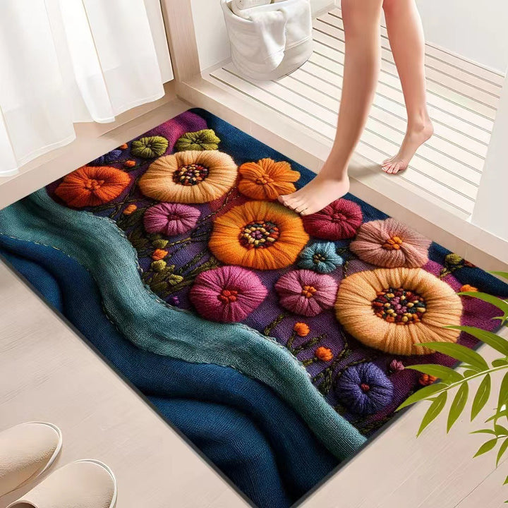 Floral Textured Indoor Mat Stornfield