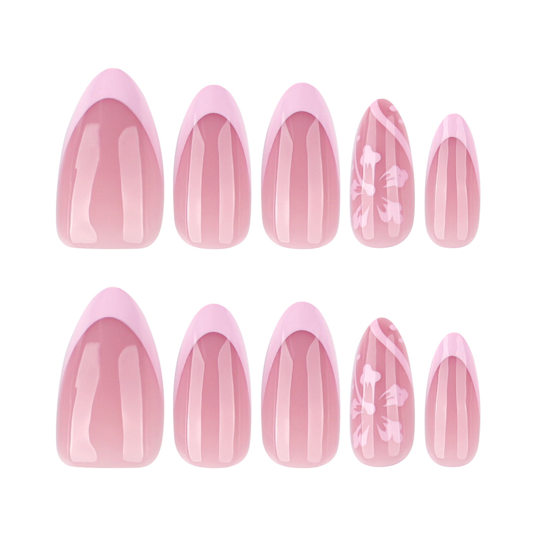 Elegant Artificial Nails with Flower Design Stornfield