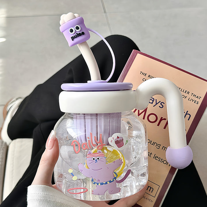 Women’s creative drinking bottle with integrated silicone straw Stornfield