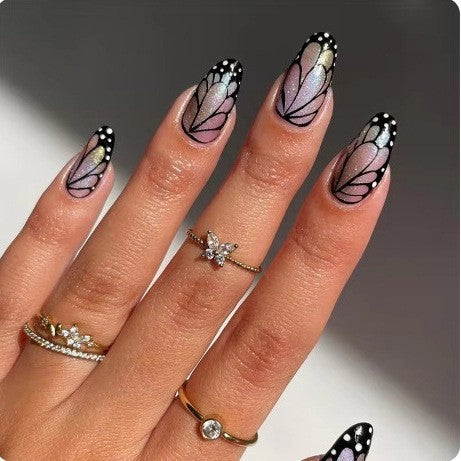 Artistic Butterfly Design Press-On Nails Stornfield