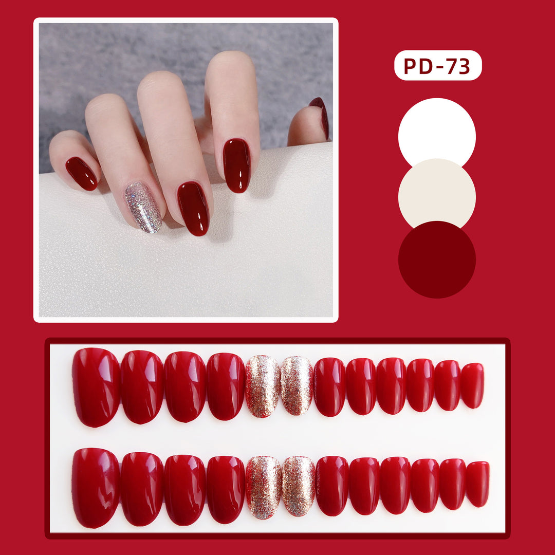 Glamorous Press-On Nail Set with Sparkling Accent Stornfield