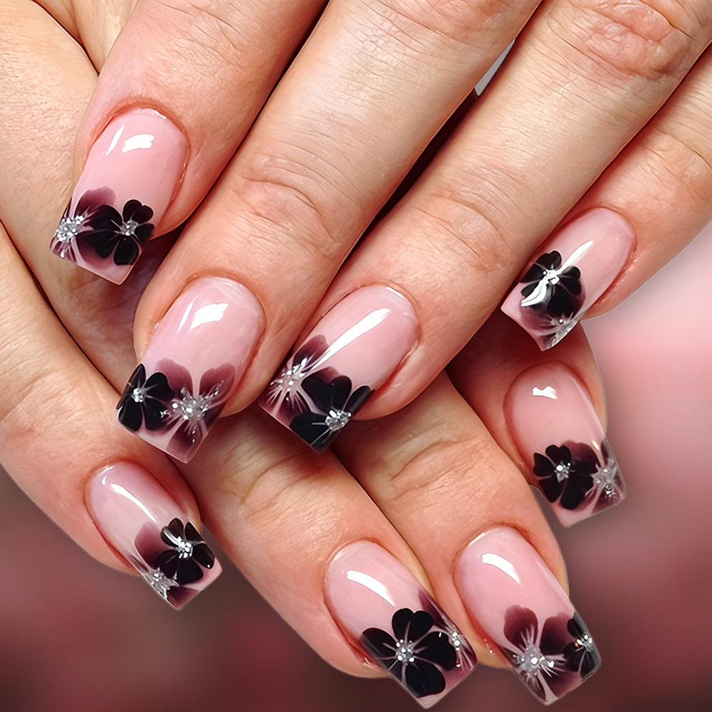 Elegant Floral Acrylic Press-On Nails Stornfield