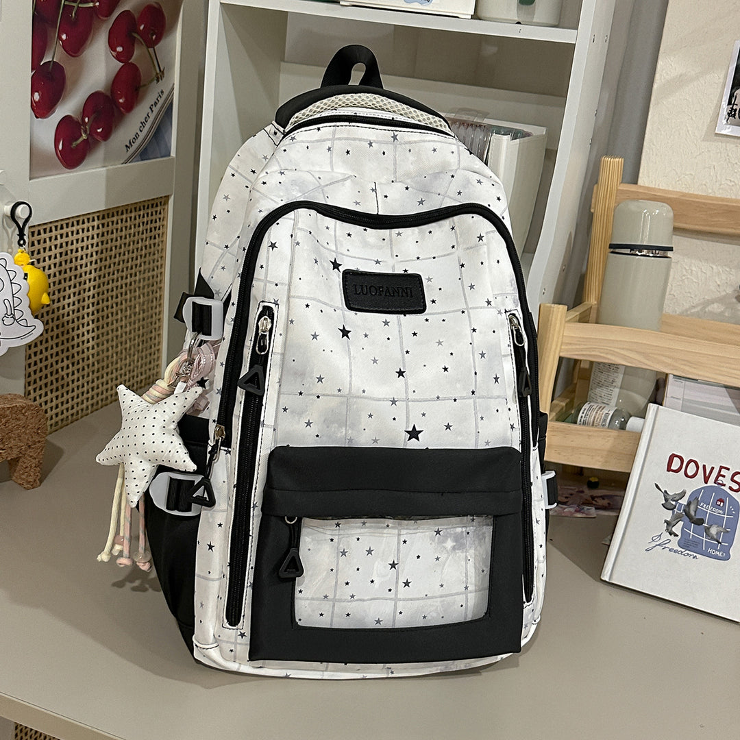 Star-Patterned Multi-Compartment Backpack Stornfield