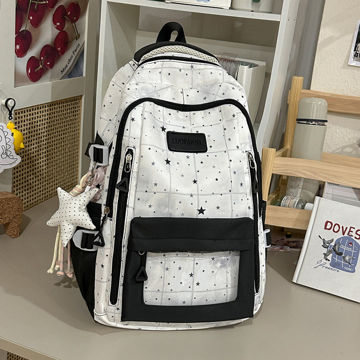 Star-Patterned Multi-Compartment Backpack Stornfield