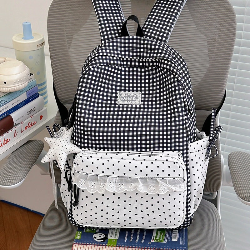 Stylish Gingham Pattern Backpack Stornfield