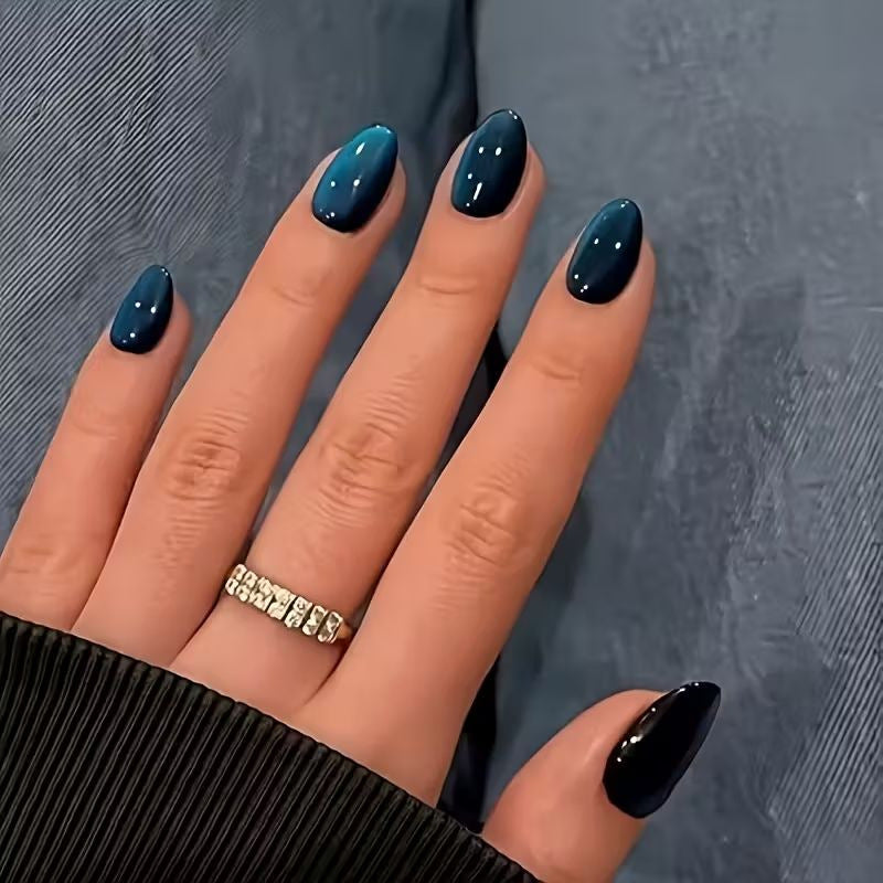 Chic Glossy Almond-Shaped Nail Extensions Stornfield