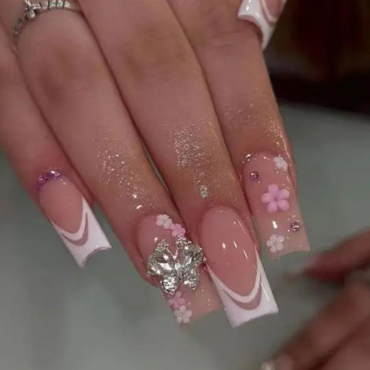 Ornate Butterfly-Inspired Acrylic Nail Extensions Stornfield