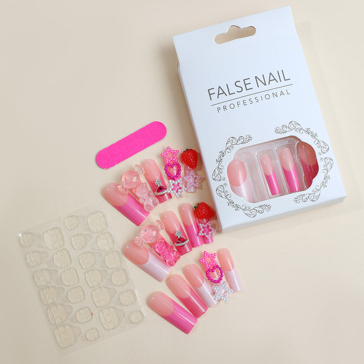 Decorative False Nail Art Set with 3D Embellishments Stornfield