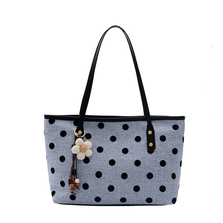 Stylish Polka Dot Canvas Tote Bag