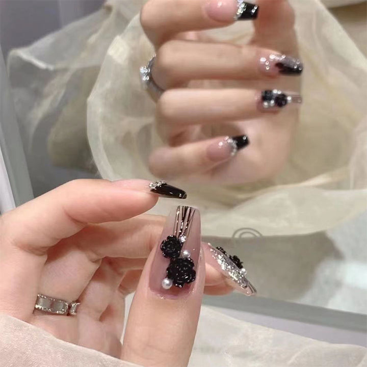 Decorative Rhinestone-Embedded Press-On Nails Stornfield