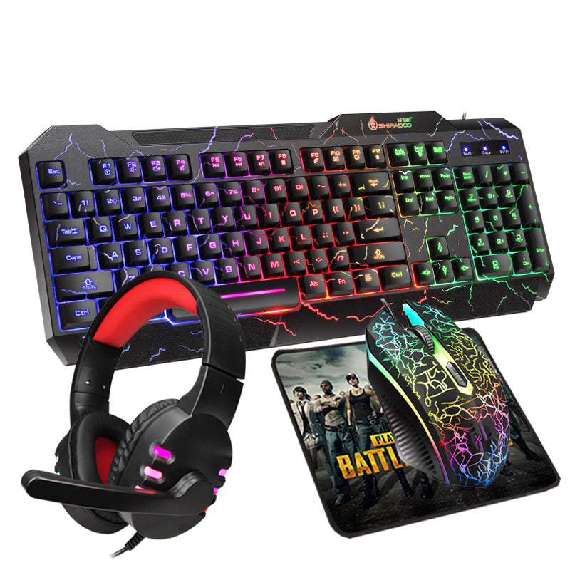 4-in-1 Gaming Accessory Set with Illuminated Keyboard, Precision Mouse, Gaming Headset, and Mouse Pad Stornfield