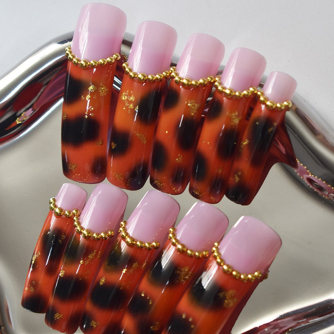 Elegant Tortoise Shell Acrylic Nail Enhancements Stornfield