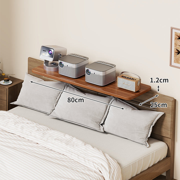 Slim Wall-Mounted Floating Bedside Shelf with Concealed Brackets
