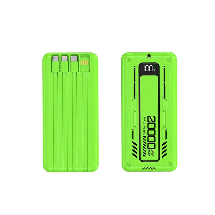 Portable power bank with integrated cable management and digital display Stornfield