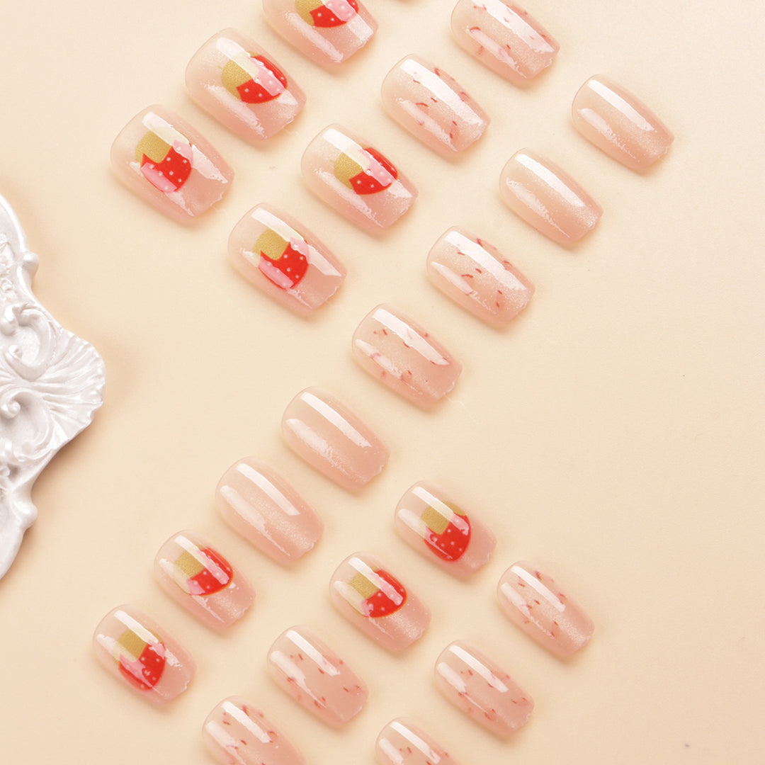 Cute Strawberry-Themed Press-On Nail Set Stornfield