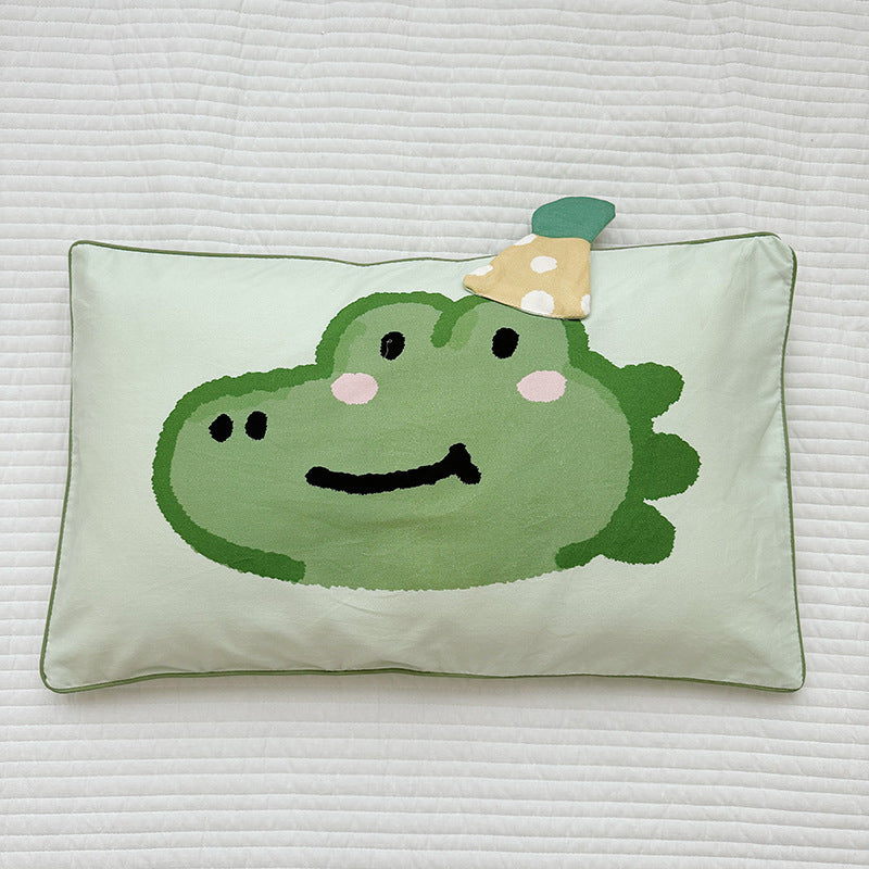 Plush Decorative Lion-Shaped Bed Pillow for with Corner Teether Accent