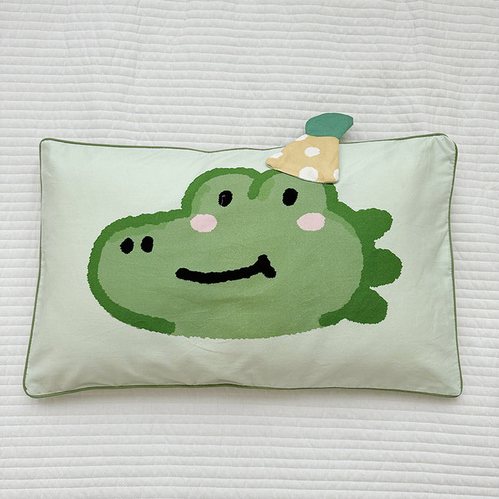 Plush Decorative Lion-Shaped Bed Pillow for with Corner Teether Accent
