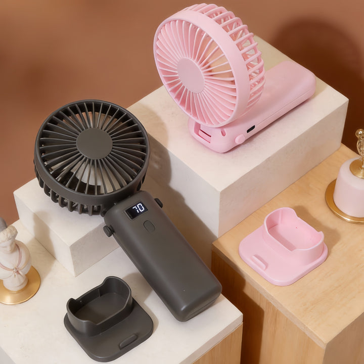 Women's Portable Fan with LED Display and USB Connection Stornfield