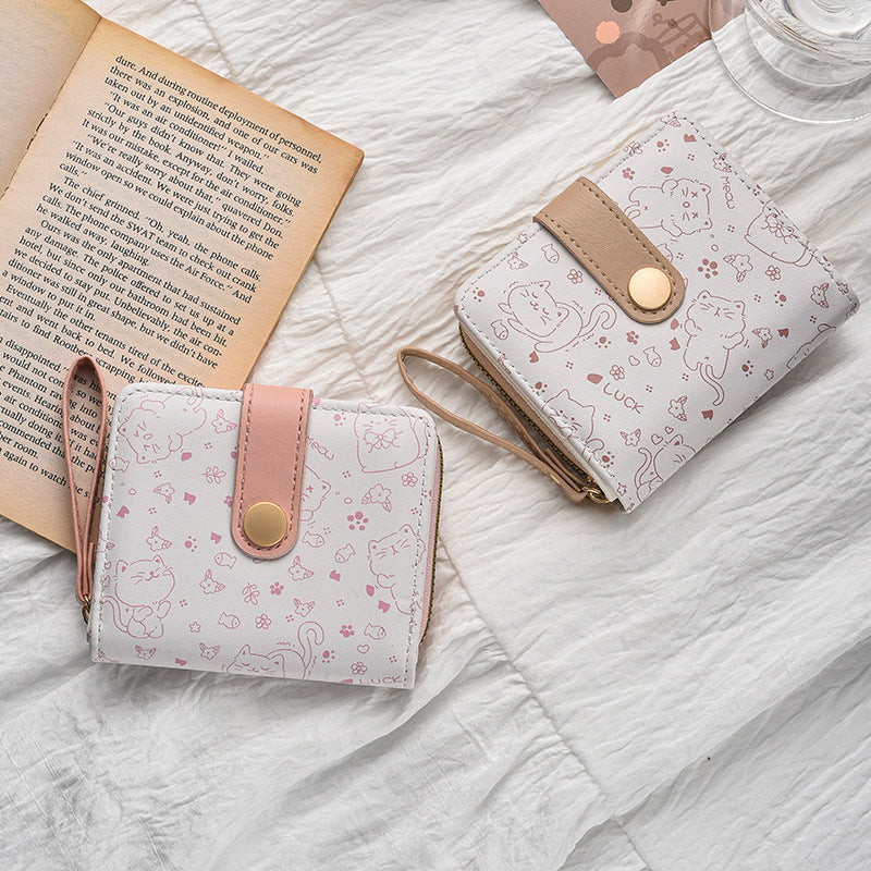 Cute Cat-Themed Zippered Coin Wallet Stornfield
