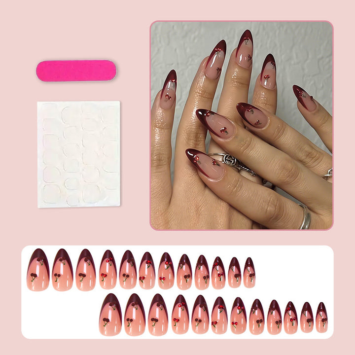 Acrylic Nail Set with Elegant Bows and Glamorous Accent Stornfield