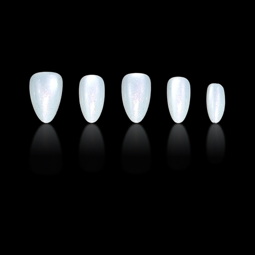 Glittery Almond-Shaped Nail Extensions