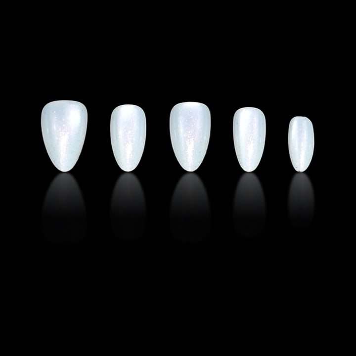 Glittery Almond-Shaped Nail Extensions