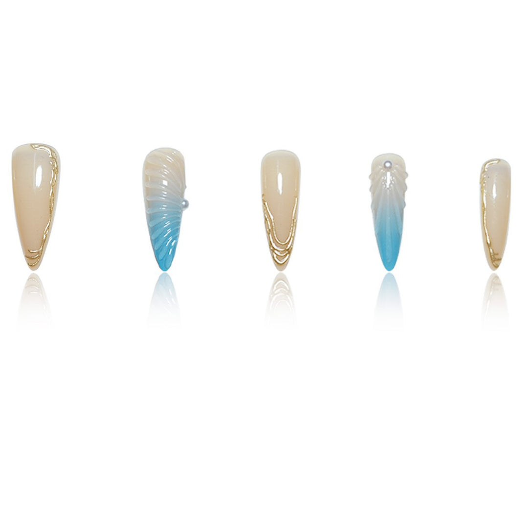 Sculpted Acrylic Press-On Nail Art Extensions Stornfield