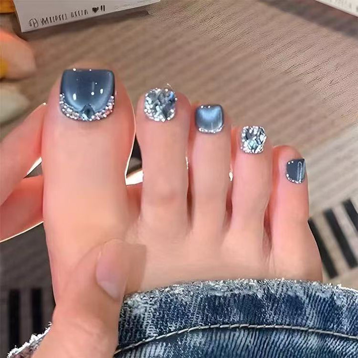 Acrylic Nail Set with Stylish 3D Accents Stornfield