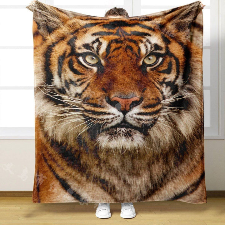 Tiger Print Plush Throw Blanket