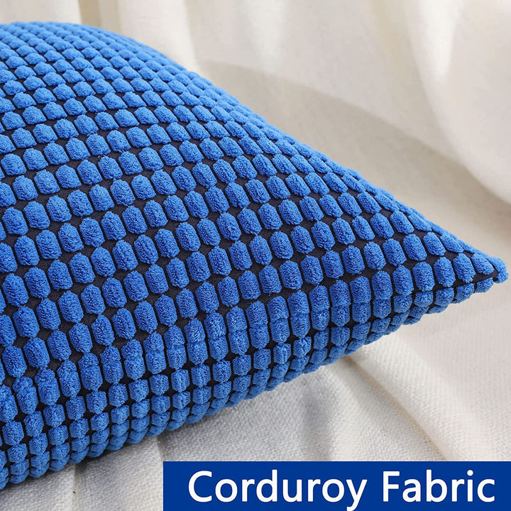 Textured Waffle-Weave Cotton Lumbar and Square Pillow Covers Set