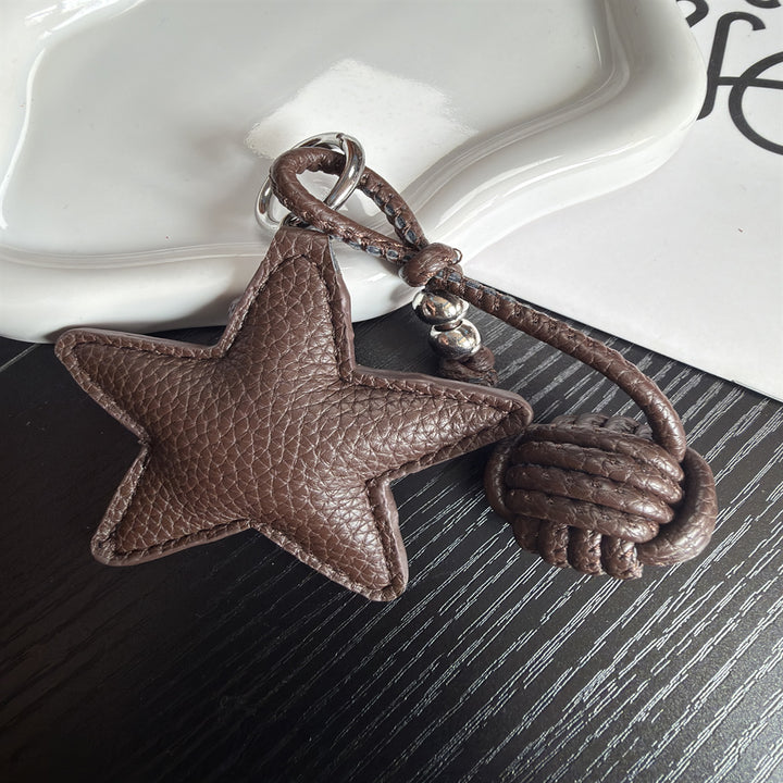 Leather Star Charm Keychain Stornfield