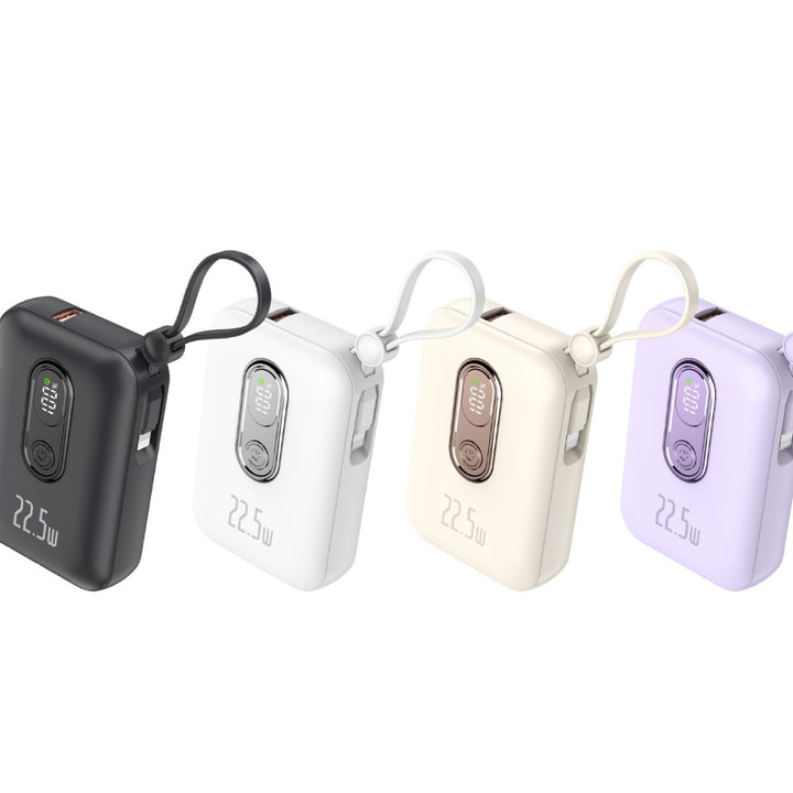 Portable power bank with integrated USB-C port and digital charge status display Stornfield