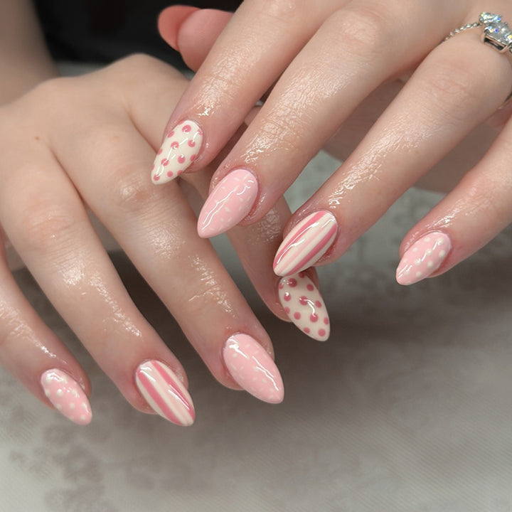 Artistic Press-On Nail Set with Unique Pattern Designs Stornfield