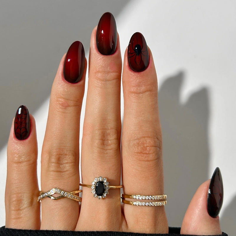 Artistic Spider-Themed Press-On Nails Stornfield