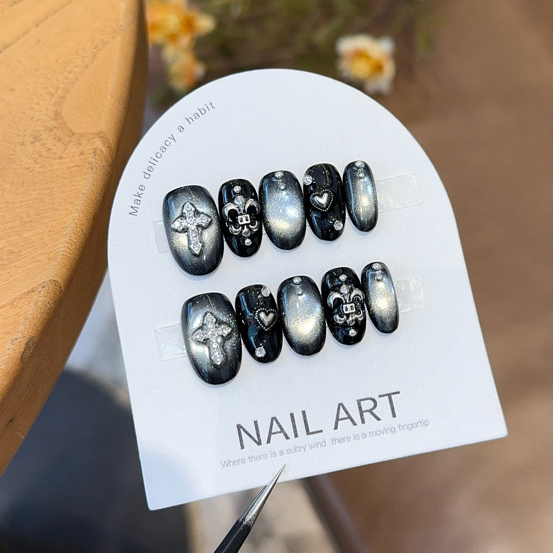 Artificial Nail Set with Decorative Elements Stornfield